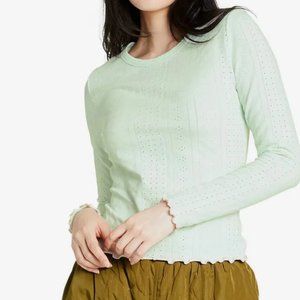 Sandy Liang x Target Mint Green Eyelet Pointelle Shirt